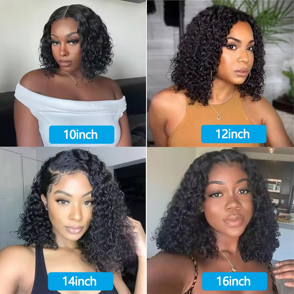 4x4 Water Wave Bob Glueless Wigs Human Hair For Women Deep Curly Human Hair Wig Ready To Go Human Hair Wigs Pre Cut Glueless Wig - Image 6