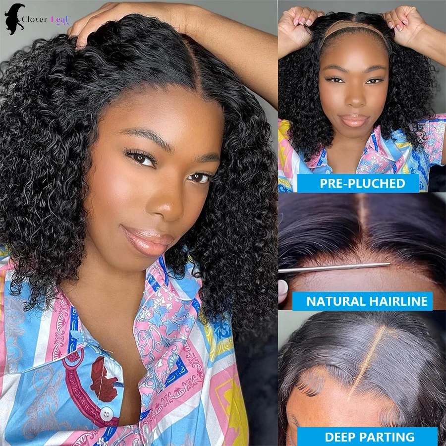 4x4 Water Wave Bob Glueless Wigs Human Hair For Women Deep Curly Human Hair Wig Ready To Go Human Hair Wigs Pre Cut Glueless Wig - Image 2